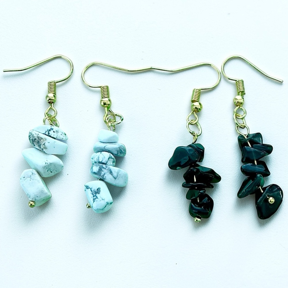 🆕 2 Pairs KIDS Gemstone Earrings-Small